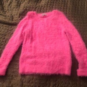 H&M fuzzy pink sweater, very warm, comfortable